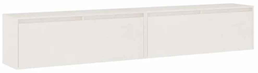 2 darab fehér tömör fenyőfa faliszekrény 100 x 30 x 35 cm