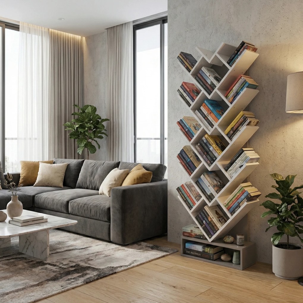 Polcrendszer, szürke/fehér, VEVEY