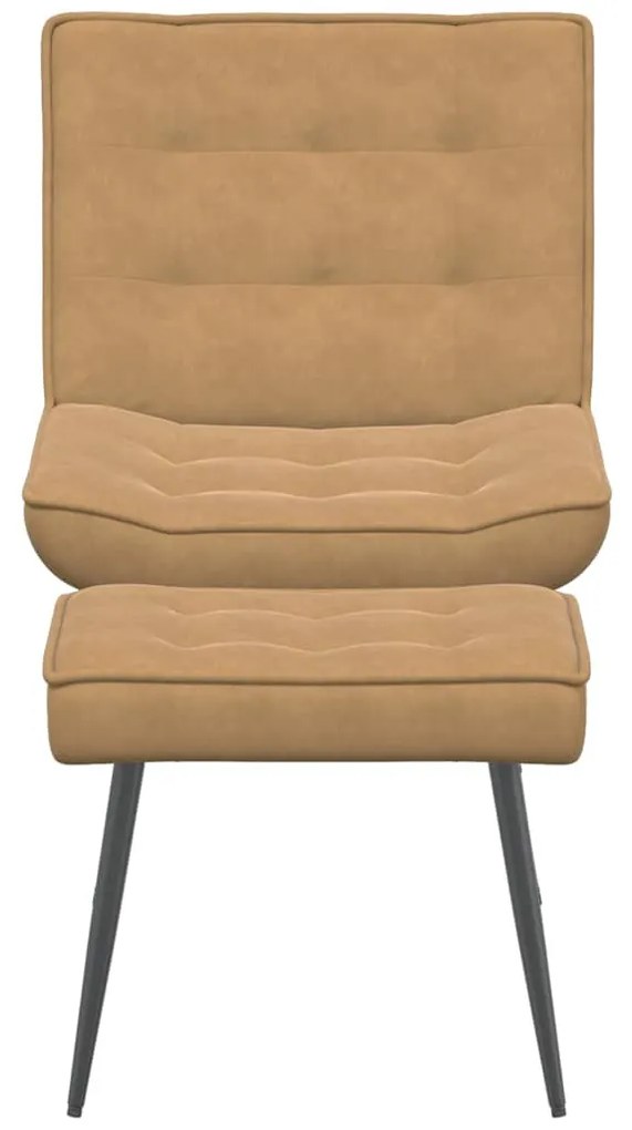 barna bársony pihenőfotel lábtartóval