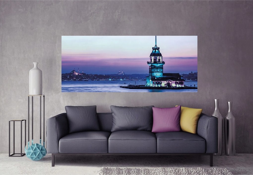 Flizelin fotótapéta Szűz torony Isztambul naplemente 250x104 +ragasztó