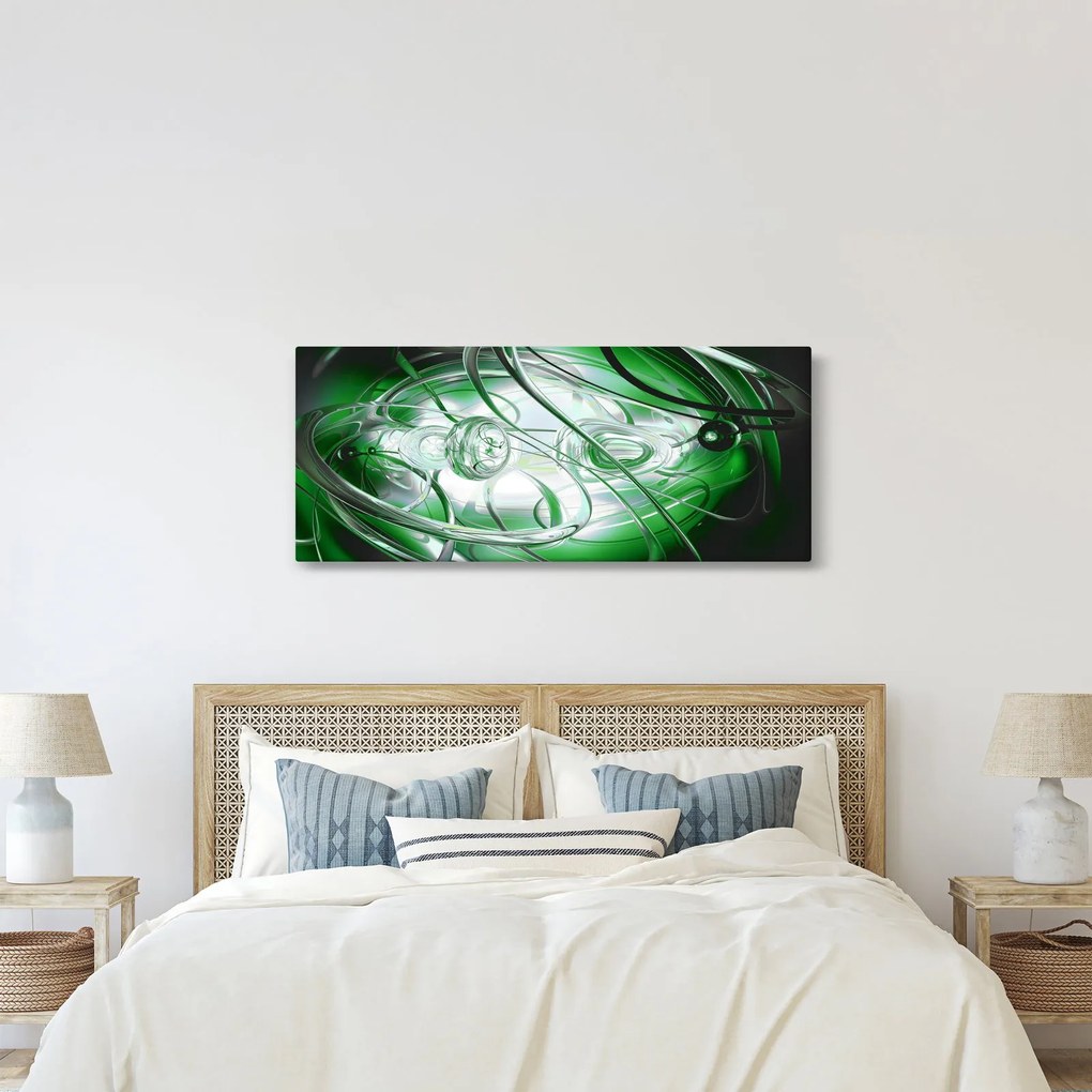 Zöld absztrakt kép (120x50 cm)