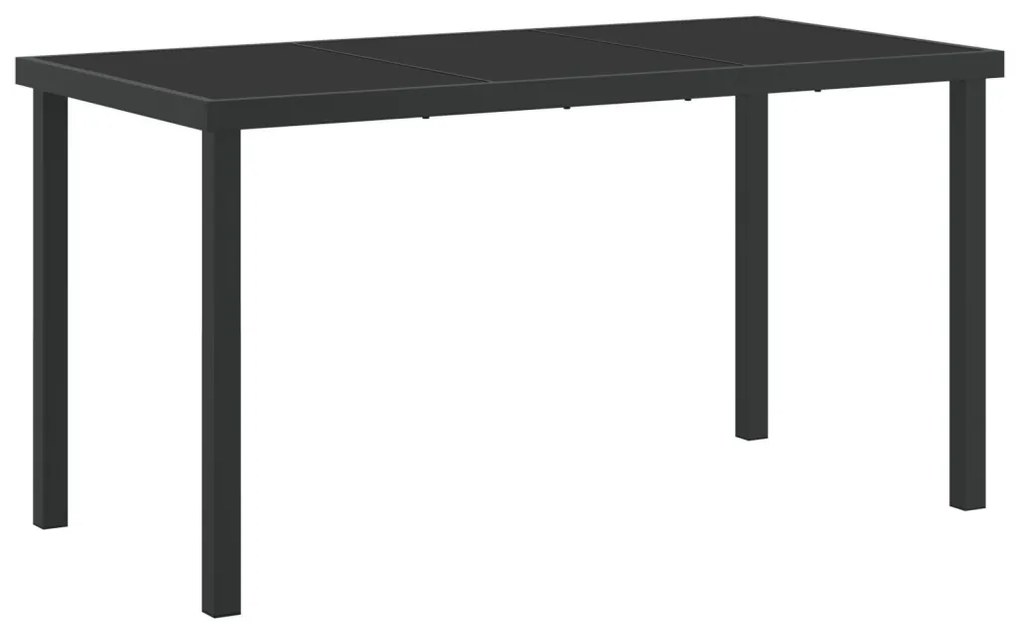 Kertasztal Fekete 140x80x73 cm Edzett Üveg