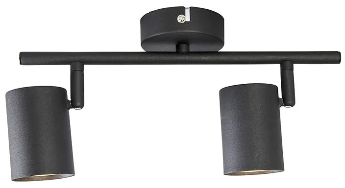 Modern fekete spotlámpa 2-lámpás, dönthető - Jeana