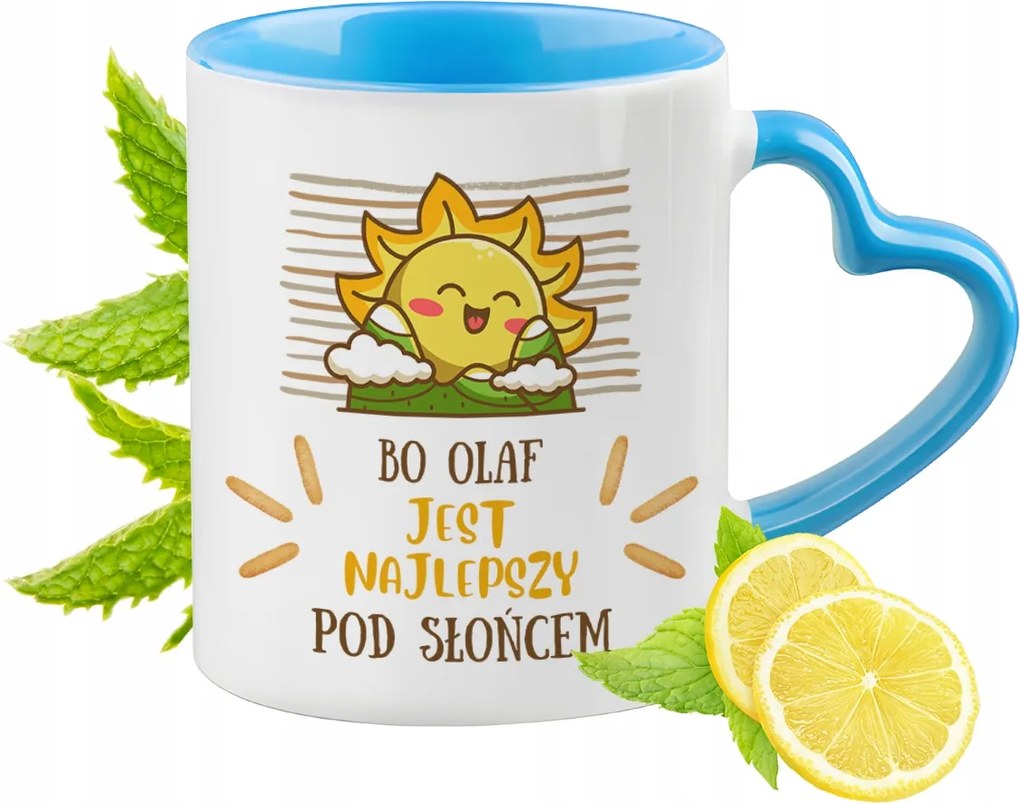 Olaf Kék Bögre Szív Alakú Füllel Kávé Ajándék