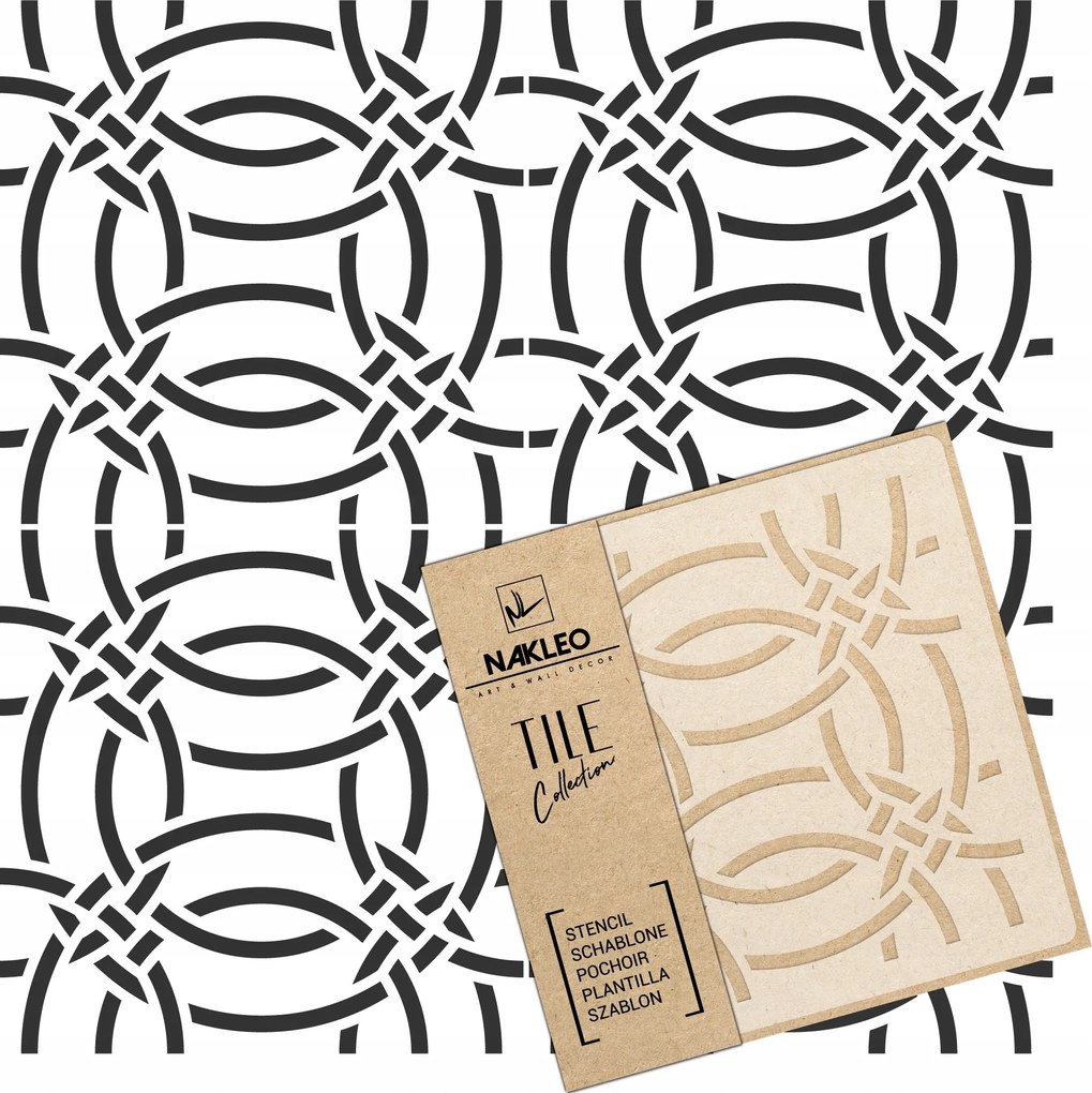 Festősablon Csempe Csempék Többször felhasználható 33x33cm Minta Geometria Lamego