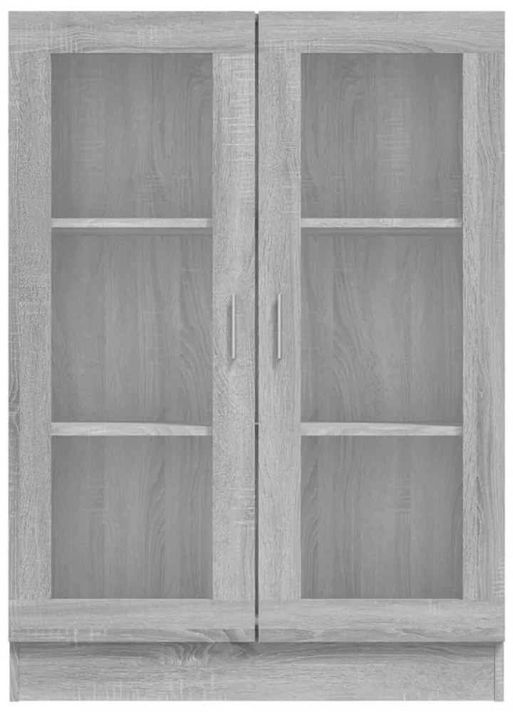 szürke sonoma színű szerelt fa vitrinszekrény 82,5x30,5x115 cm
