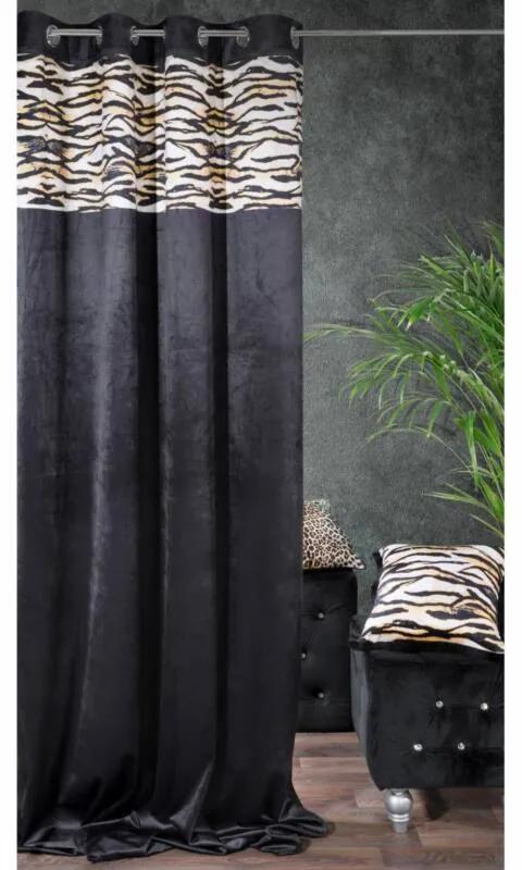 Kelis bársony sötétítő függöny Fekete/barna 140x250 cm