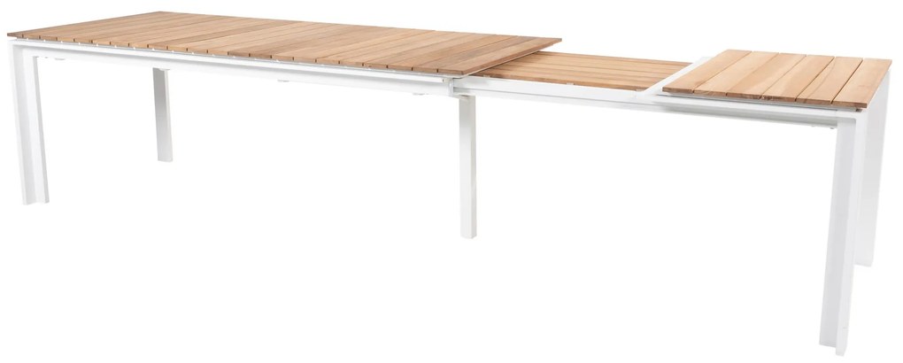 Optimum Teak hosszabítható fehér étkezőasztal 220-340 cm