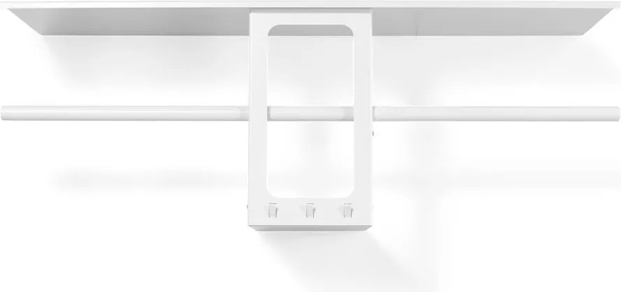 Fehér acél fali fogas polccal 100 cm Luno Small – Spinder Design