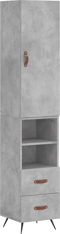 vidaXL betonszürke szerelt fa magasszekrény 34,5x34x180 cm