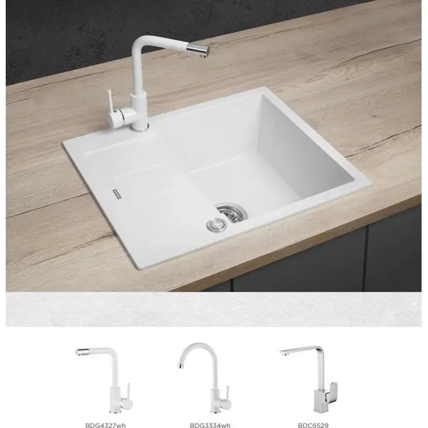 Concept DG05C45WH - CUBIS konyhai mosogató 50x62 cm gránit/fehér