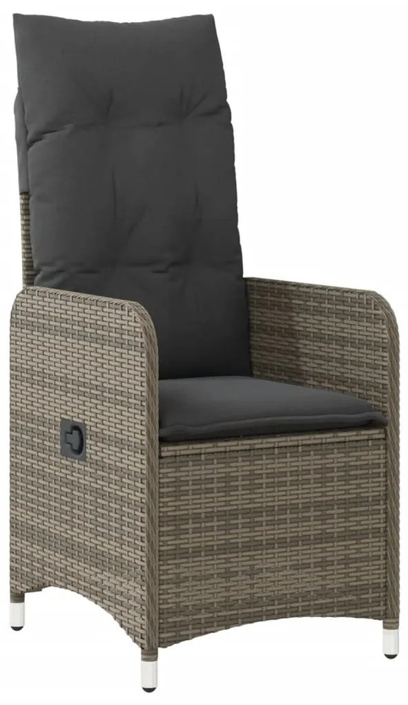 5 részes szürke polyrattan kerti bisztrógarnitúra párnákkal