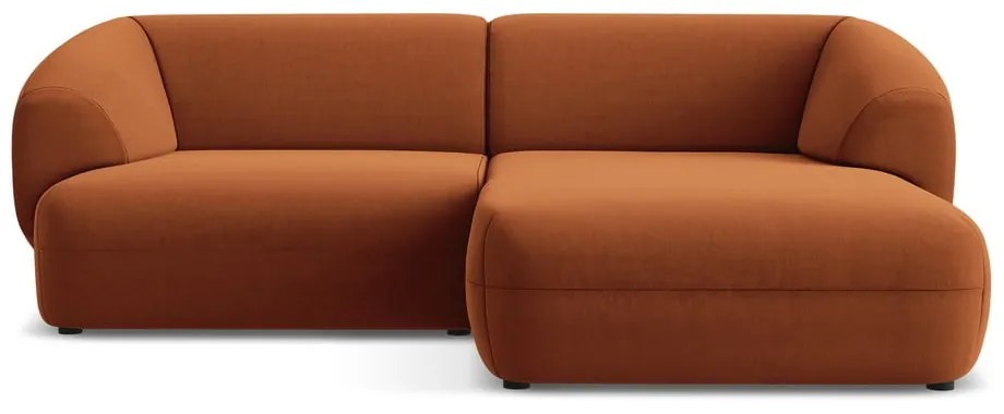 Narancssárga bársony sarokkanapé (jobb oldali) Moana – Makamii