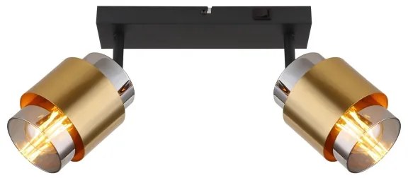 Globo 15560-2 - Spotlámpa MILLEY 2xE27/40W/230V fekete/réz