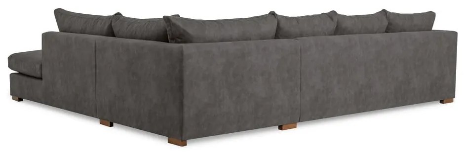 Antracitszürke bőrutánzat sarokkanapé (jobb oldali) Hamburg – Scandic