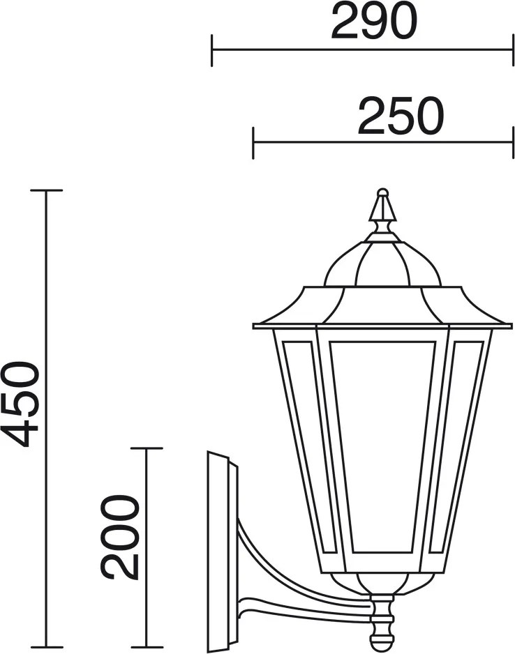 NOVOLUX 096H-G05X1A-01 ELITE Klasszikus Kültéri Fali Lámpa Fehér, Átlátszó E27 IP43