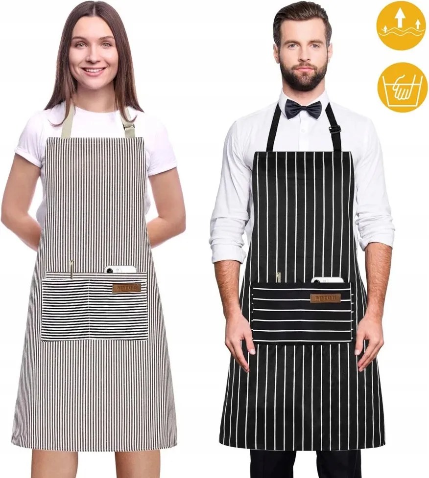 Konyha Főzés Állítható Kötények Férfiaknak Nőknek 2 Zsebbel