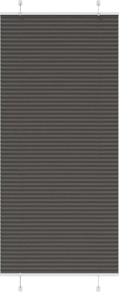 vidaXL pliszírozott redőny fekete 95x200 cm szövetszélesség 94,4 cm