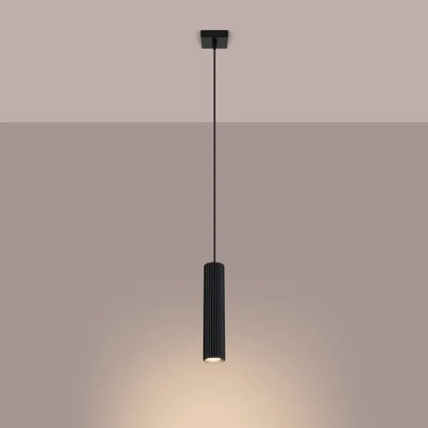 Sollux SL.1573 - Csillár zsinóron KARBON 1xGU10/10W/230V fekete
