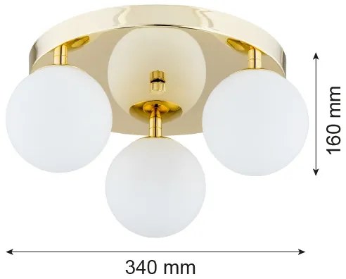 Argon 1413 - Fürdőszobai mennyezeti lámpa FLAVIO 3xE14/7W/230V IP44