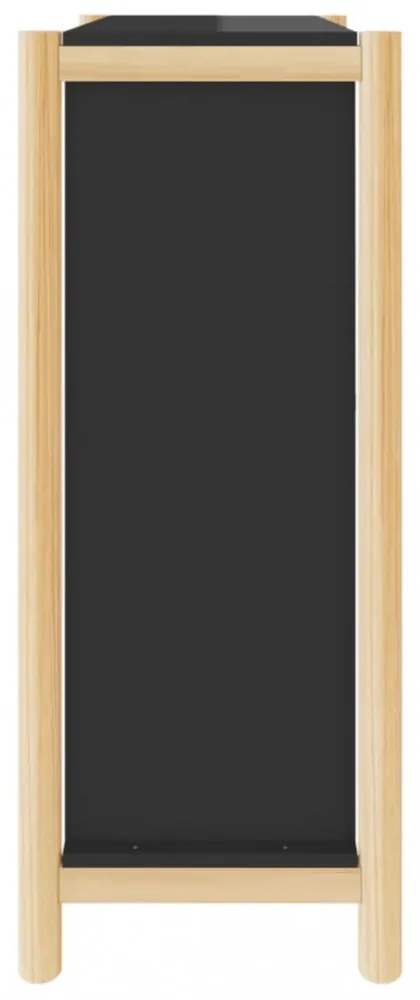 fekete szerelt fa cipőszekrény 57,5 x 33 x 80 cm