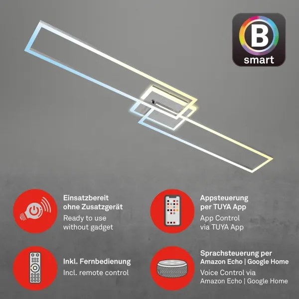 Brilo - LED Dimmelhető felületre szerelhető csillár FRAME 2xLED/20W/230V Wi-Fi Tuya + távirányító