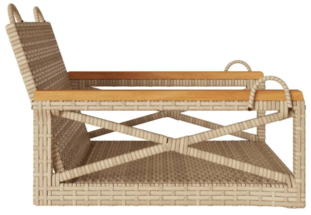 bézs polyrattan hintapad 63 x 62 x 40 cm