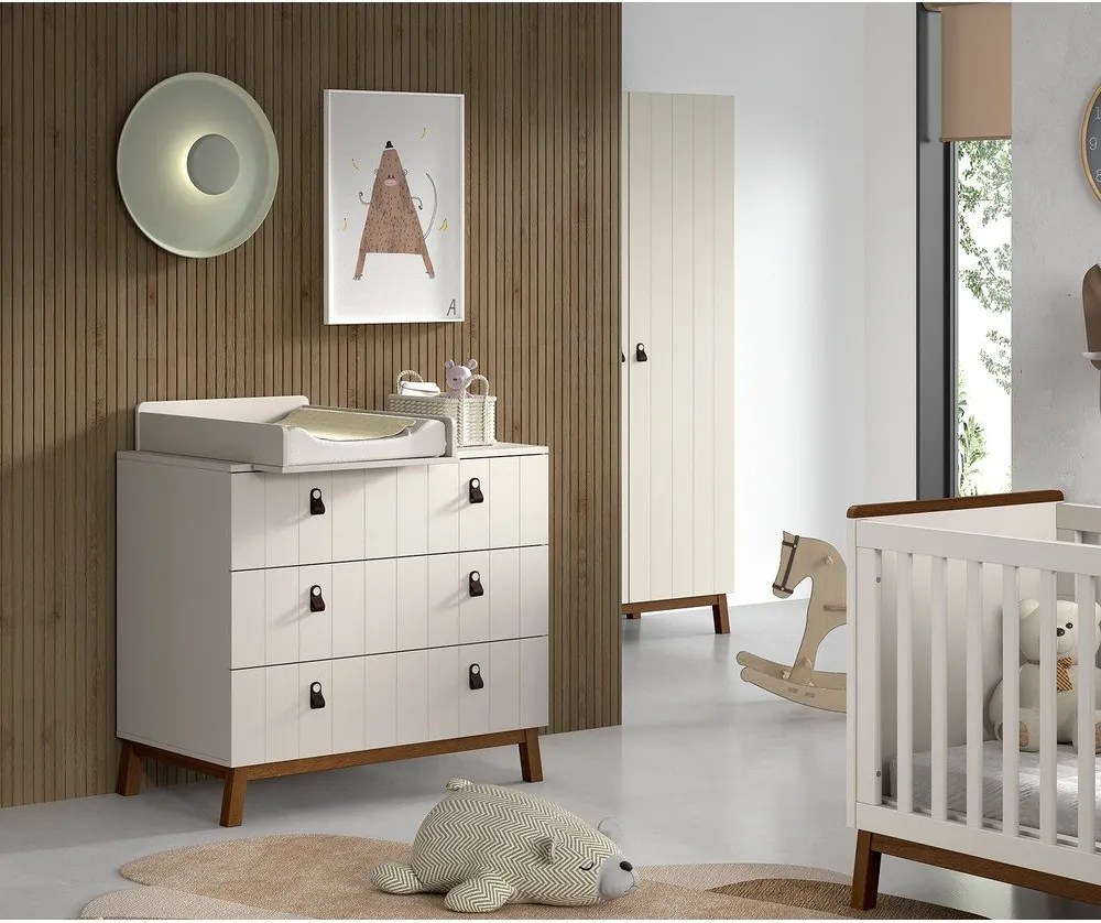 Bézs pelenkázó asztal pelenkázó feltéttel 98,5x94x57 cm Sezane – Vipack