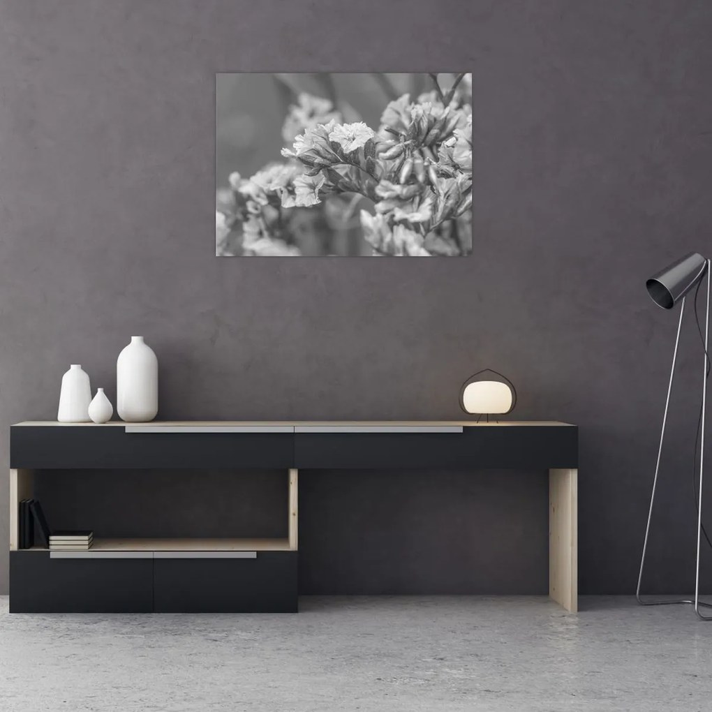 Üveg kép - Szárított virágok (70x50 cm)