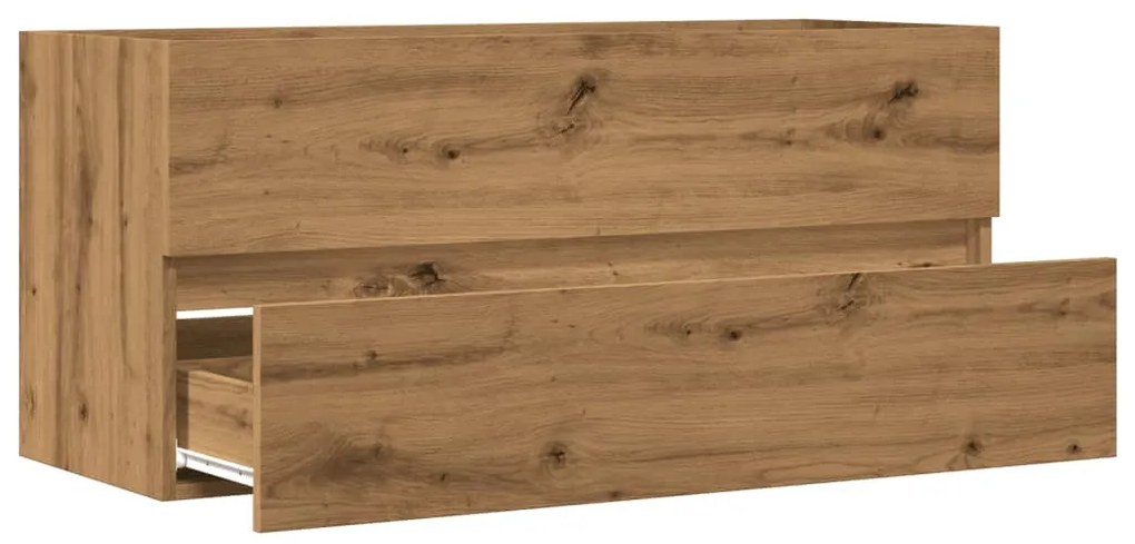 kézműves tölgy színű szerelt fa mosdószekrény 100 x 38,5 x 45cm