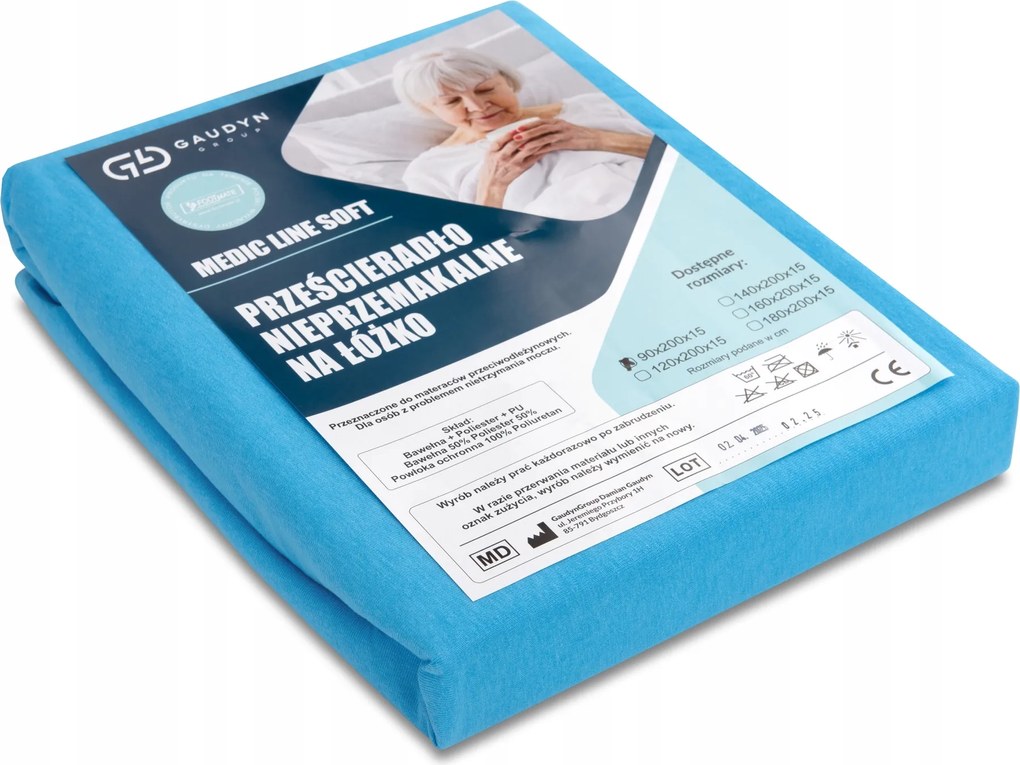 Vízhatlan gumis jersey lepedő vízálló 90x200x15 cm