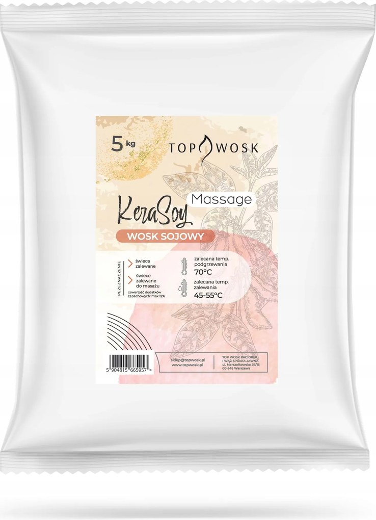 KeraSoy Message szójaviasz 5 kg masszázsgyertyákhoz és öntött gyertyákhoz