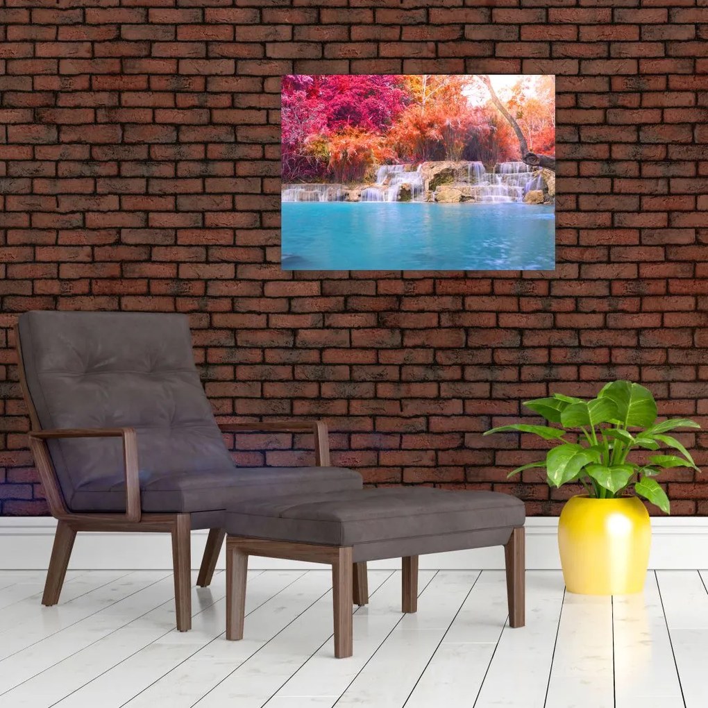Türkiz lagúna, Laosz, Tat Kuang Si képe (70x50 cm)