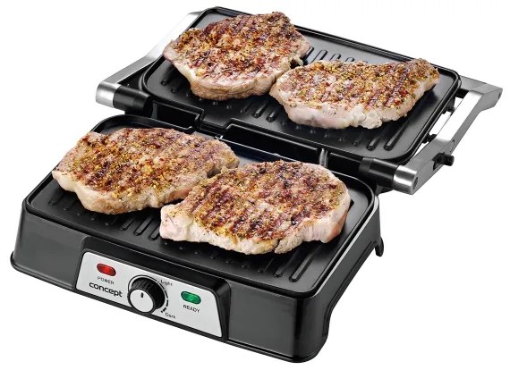 Concept ge2005 - Kontakt grill 1500W/230V rozsdamentes/fekete