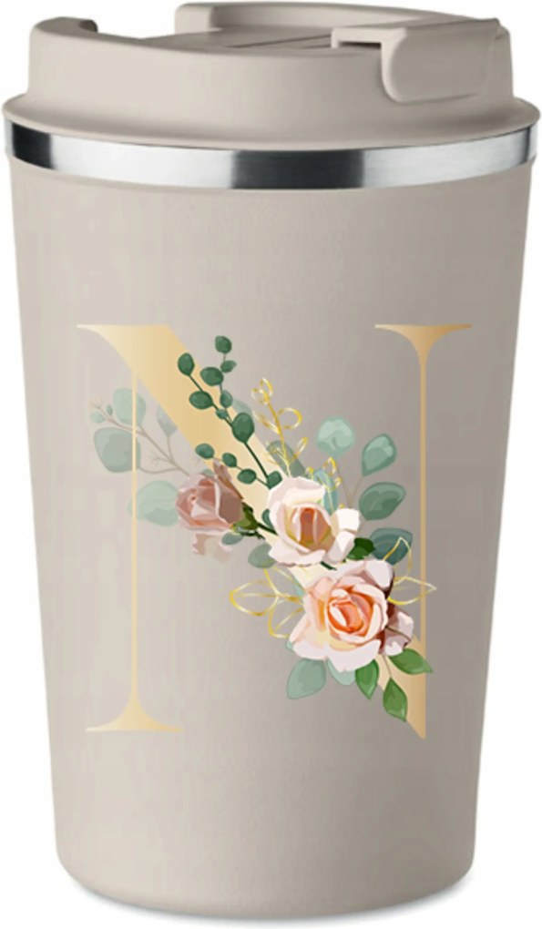 Prémium thermo bögre bézs N betűvel Natalia Nel Nikola KT_140_b