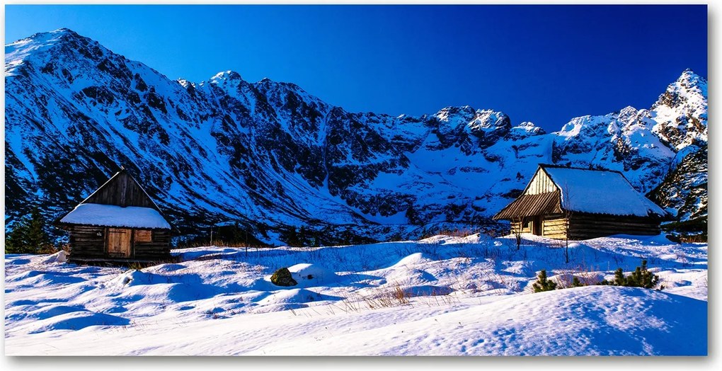 Fotó kép edzett üveg Házak a Tátrában 140x70