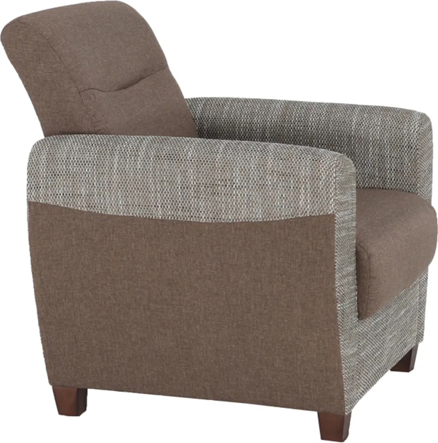 Fotel, barna/ sötétbézs, MILO