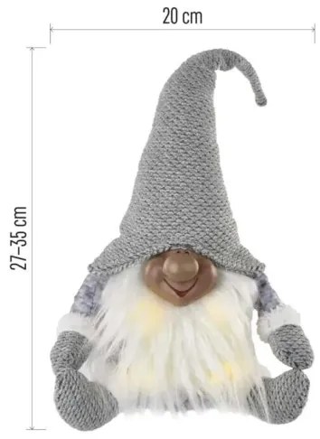 LED karácsonyi dekoráció 4xLED/3xAA manó