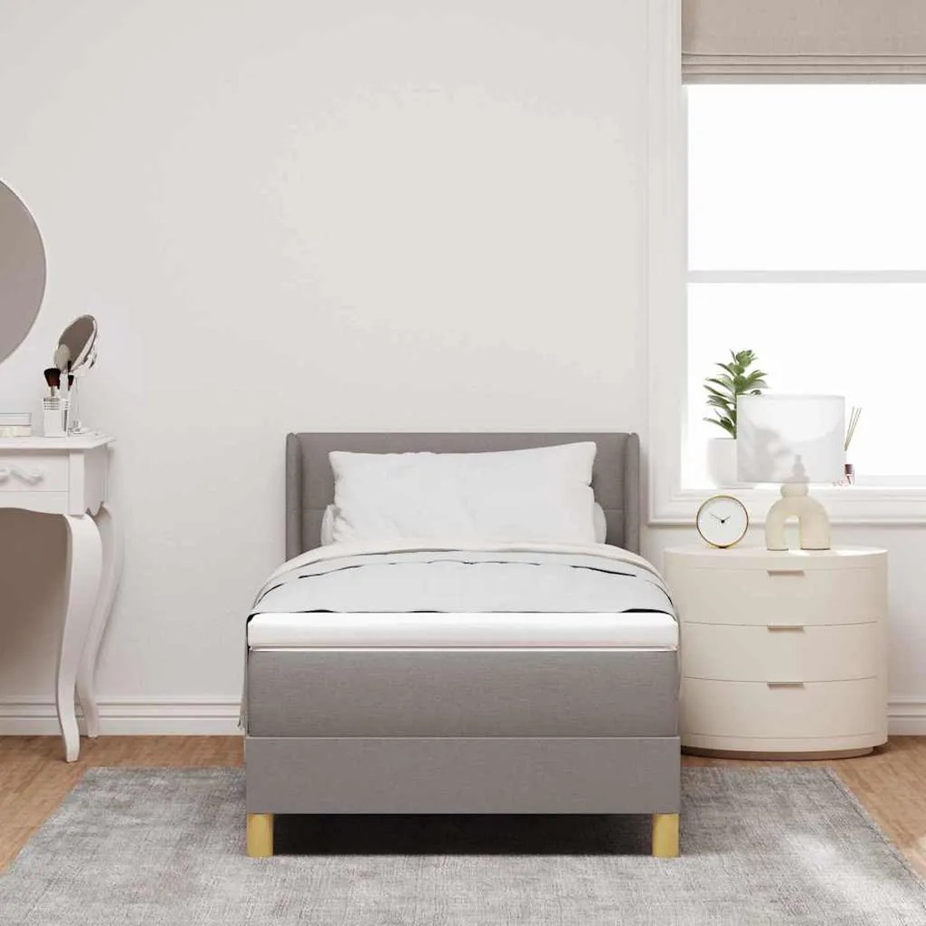 Rugós Ágy matracmal fejtámlával Tópszínű 100 x 200 cm szövet