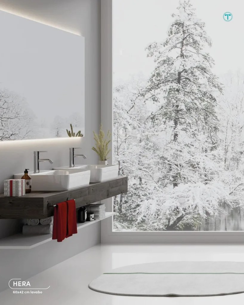 CeraStyle HERA - PULTRA ültethető - Top Counter - porcelán mosdó - 60 x 42 cm