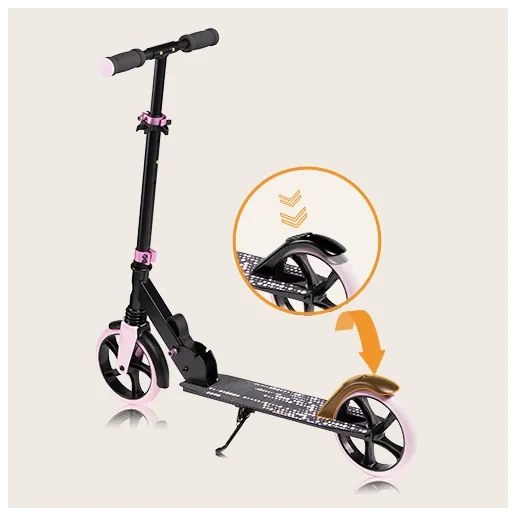 Lionelo - Gyerek roller LUCA fekete/rózsaszín