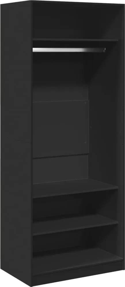 vidaXL fekete szerelt fa ruhásszekrény 80 x 50 x 200 cm