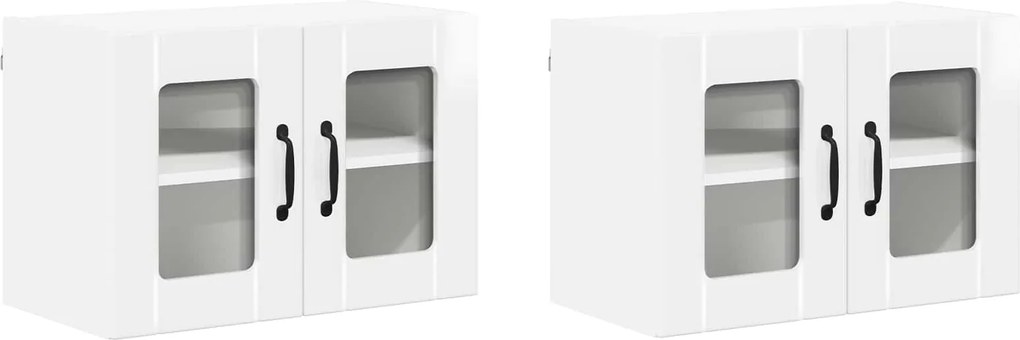 vidaXL Konyhaszekrény 2 pcs Magas Fényű Fehér 60 x 31 x 40 cm Faanyag
