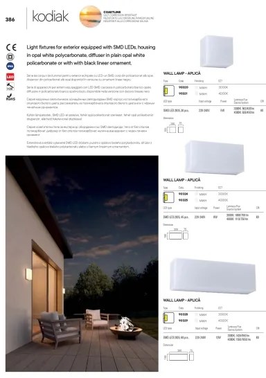 Redo 90329 - KODIAK LED kültéri lámpa, 12W, 230V, 4000K, 30 cm, IP65, fehér