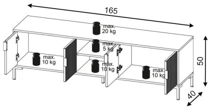 FLOP fehér TV-állvány