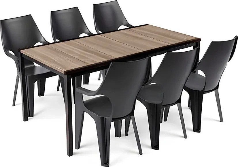 Parker Large 6+1 kerti bútor garnitúra szett kőris-grafit