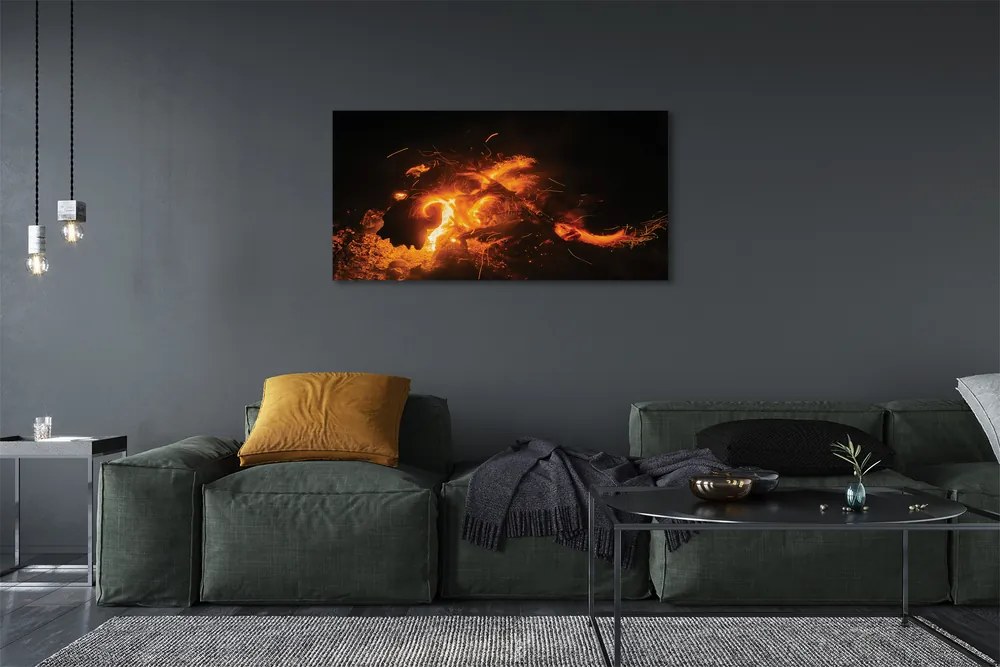 Canvas képek tűz sárkány 125x50 cm