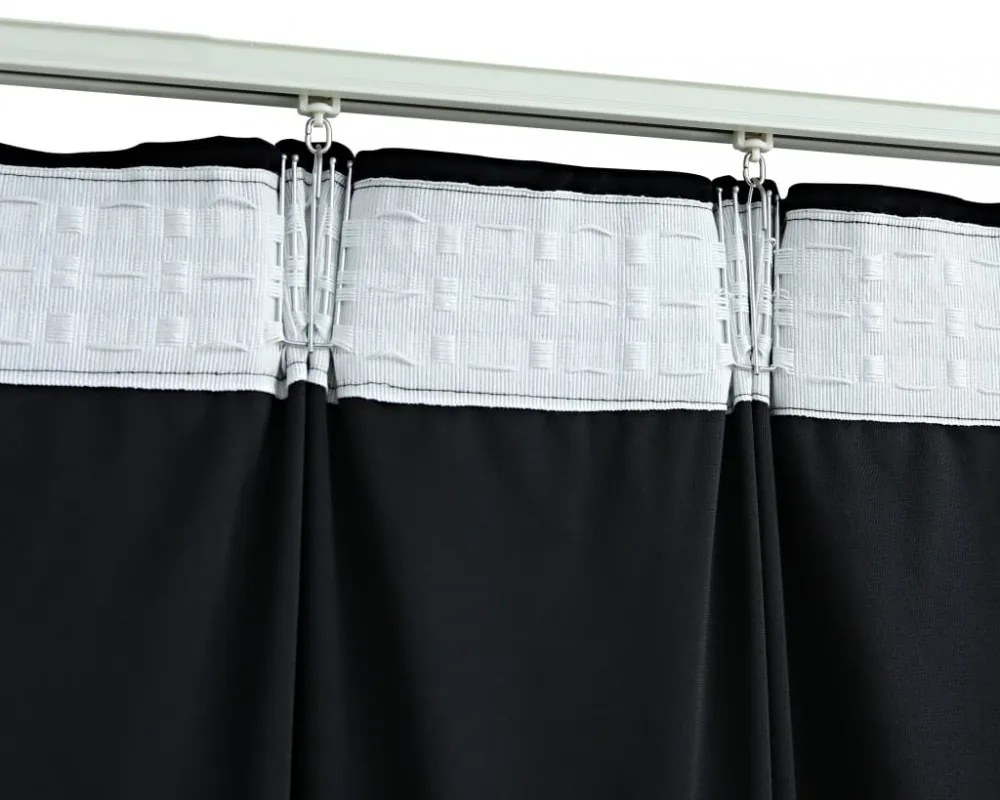 vidaXL fekete bársony sötétítőfüggöny kampókkal 290 x 245 cm
