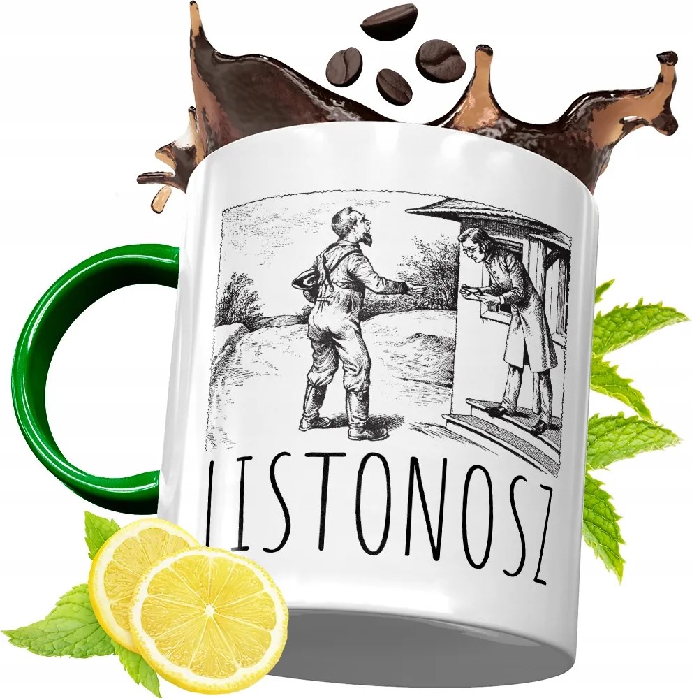 Zöld Bögre Postásnak Születésnapi Ajándék Nyomtatott Fényképpel