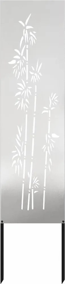 vidaXL Kertvédő vászon Virágos Ezüst 32 x 140 cm Rozsdamentes acél